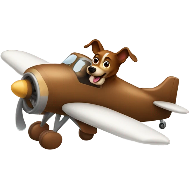 Brown Dog flying plane emoji