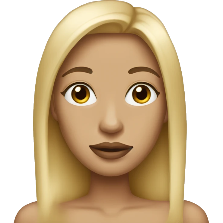 blonde with big lips and straight hair emoji