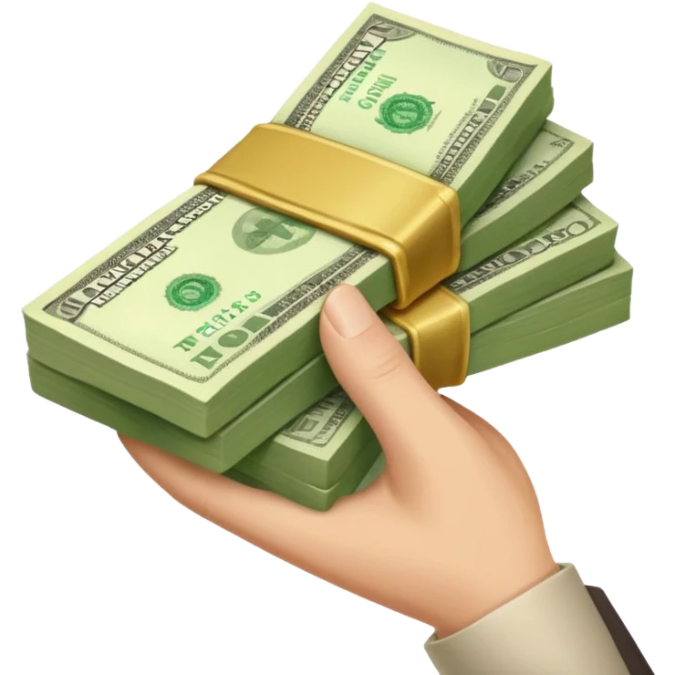 a emoji holding money like this emoji 😀 with a hand holding this 💵 emoji
