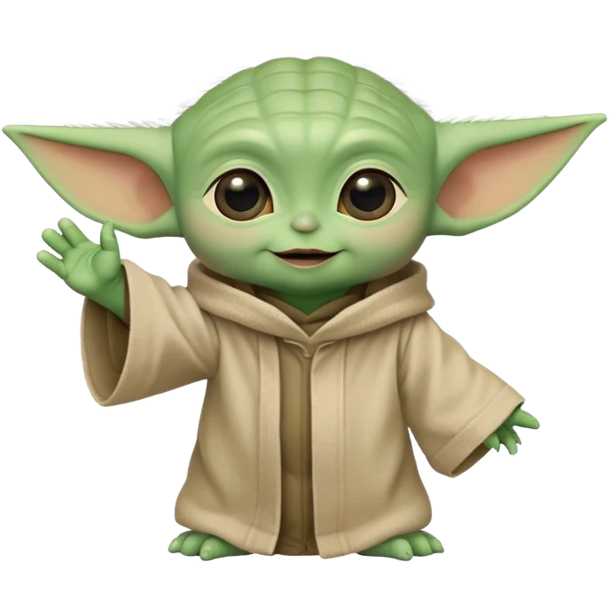 Baby yoda waving  emoji