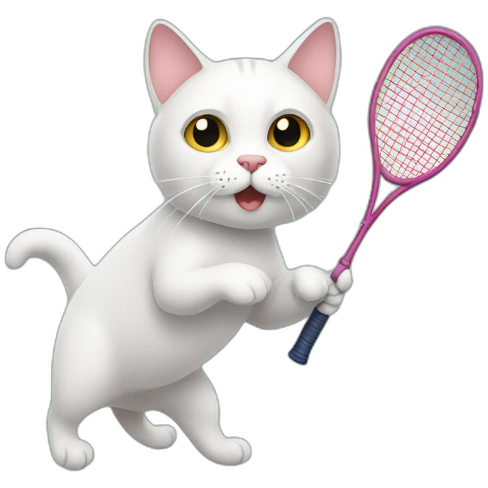 a cat with a badminton racket emoji