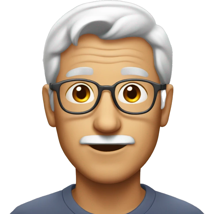 grandpa no glasses and grey har emoji