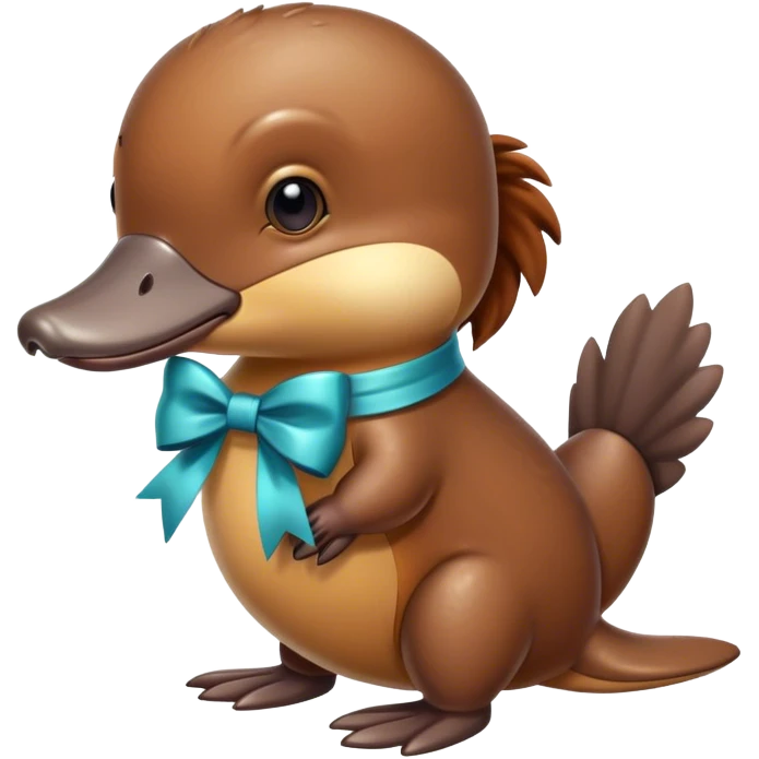 A platypus with a bow emoji