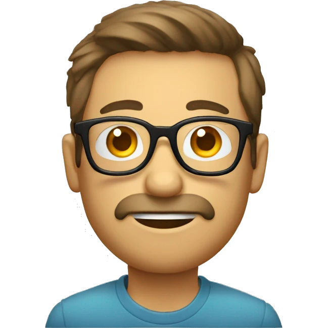 homme avec des lunettes et concentré qui lit un livre emoji