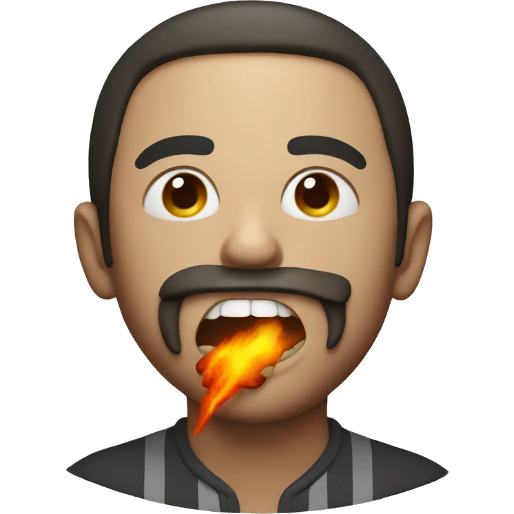 Man eating fire emoji