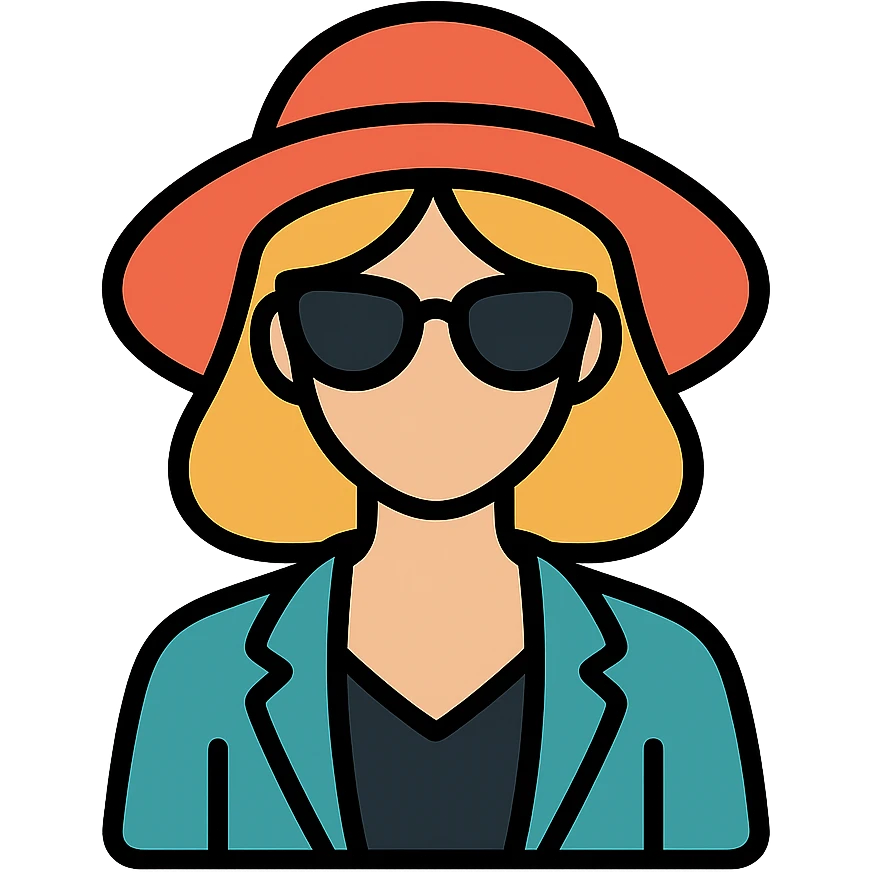 icon of a fashionable girl, stylized, modern icon style emoji