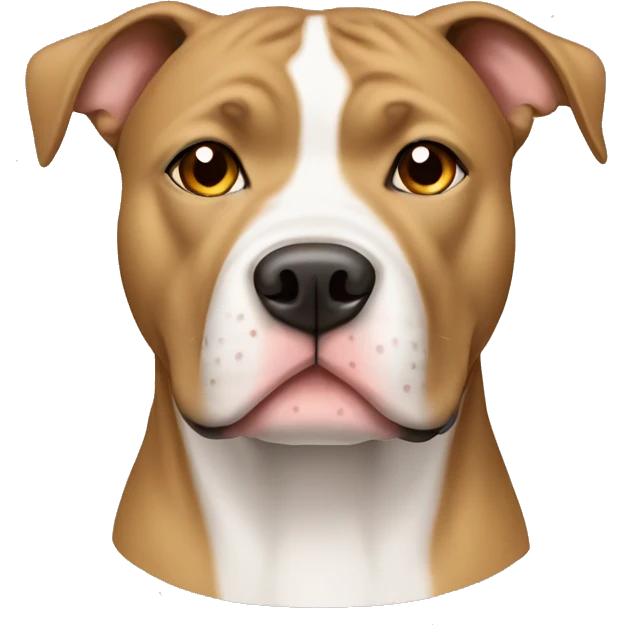 Tan and white American Staffordshire face emoji