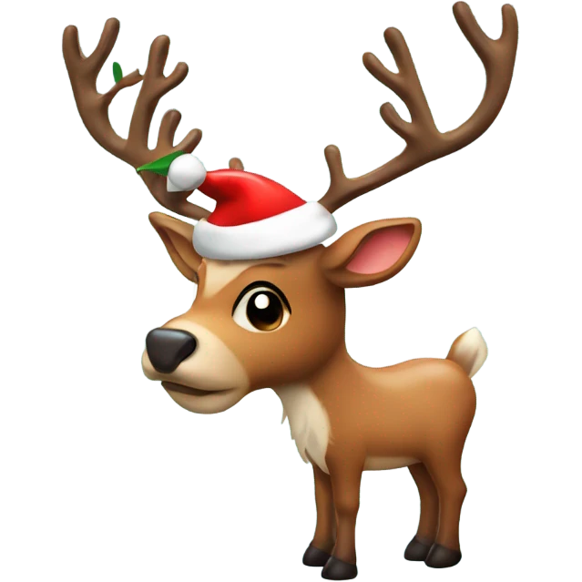 reindeer with santa hat emoji
