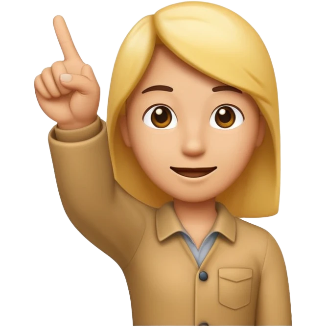 Please create a 3D emoji that shows the number 1 using fingers.Index finger pointing up I’d like it to resemble the iPhone emoji style!" emoji