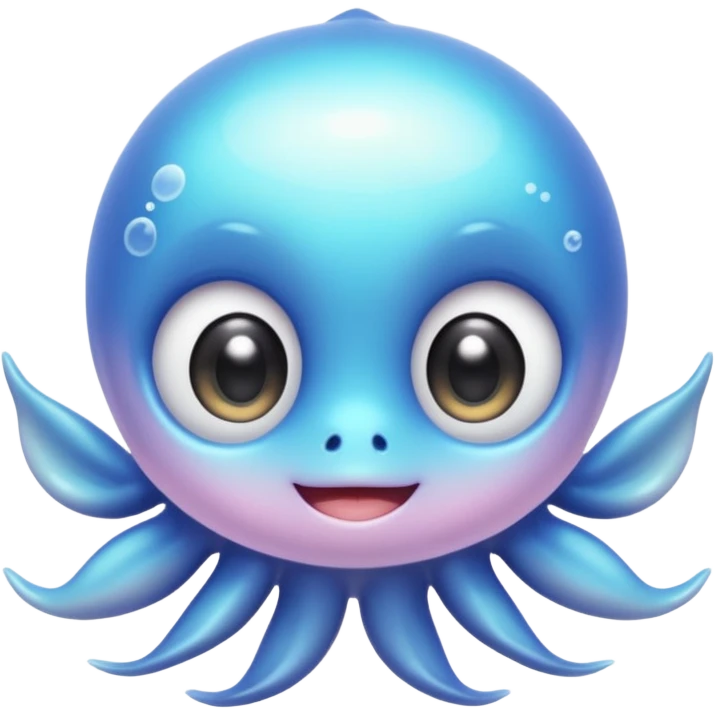 extremely cute aesthetic underwater creature with huge shiny big eyes, tiny body, soft pastel colors, extra friendly smile, maximally charming, kawaii-inspired emoji