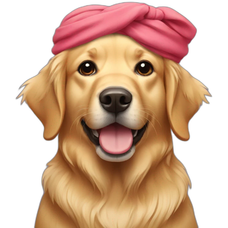 golden retriever dog wearing a turban emoji