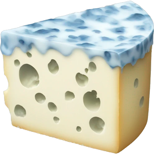 blue cheese with hidden face emoji