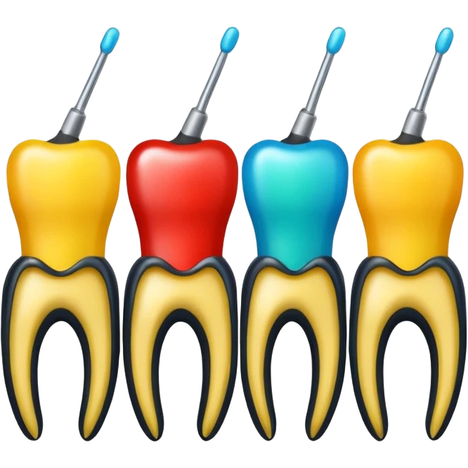 limas endodonticas, de color blanco, amarillo, rojo, azul, verde, negro emoji