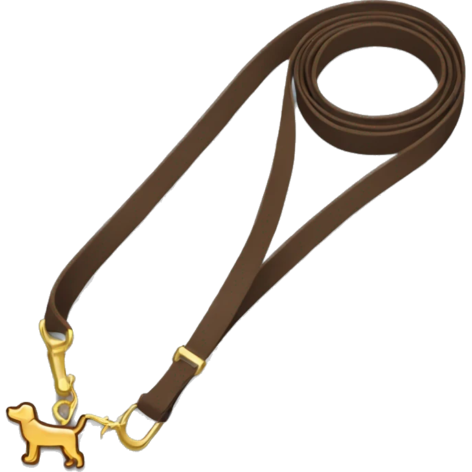 Brown dog leash with gold  emoji