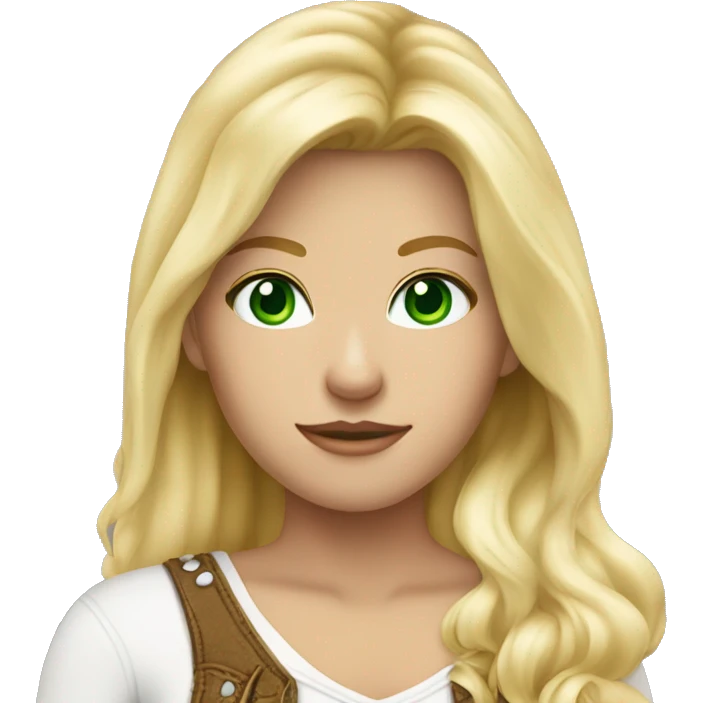 Blonde white cowgirl green eyes  emoji