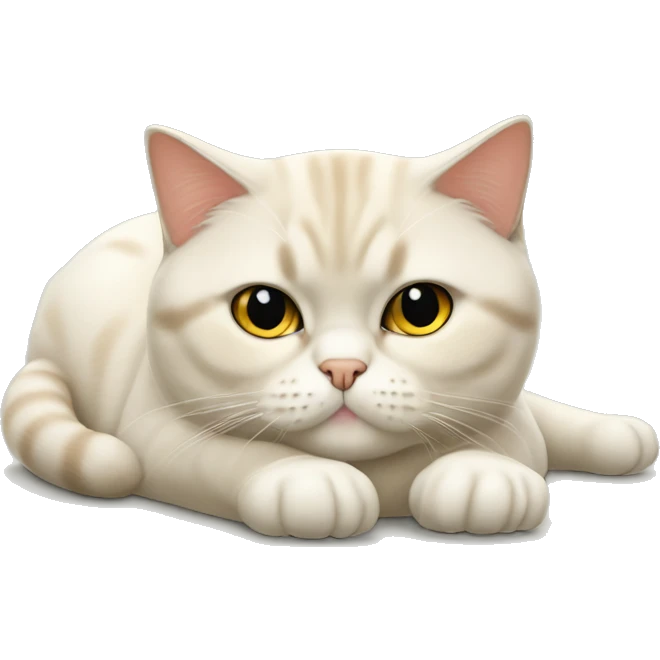 British shorthair cat cream laying down emoji