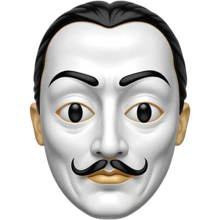 Money Heist, Dali mask (black-white), realistic emoji