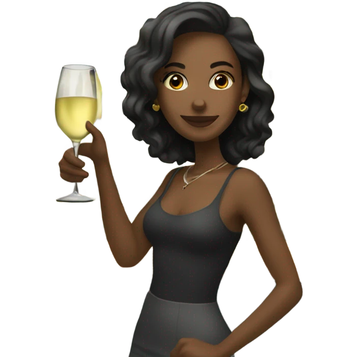 Girls having fun in a bar White drinking wine emoji