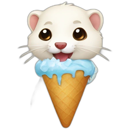 Ferret eating ice cram emoji