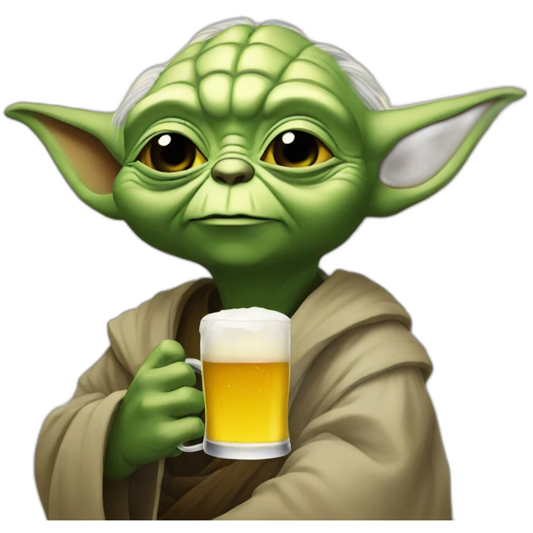 Yoda drinking beer emoji