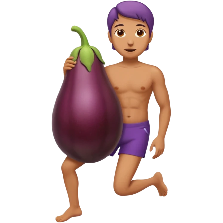 Butt with eggplant in legs  emoji