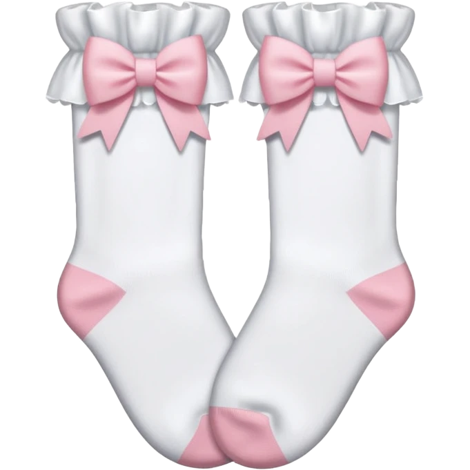 White Socks With Light Pink Bows emoji