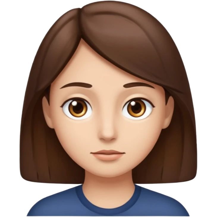 nonchalant brown hair and eyes emoji