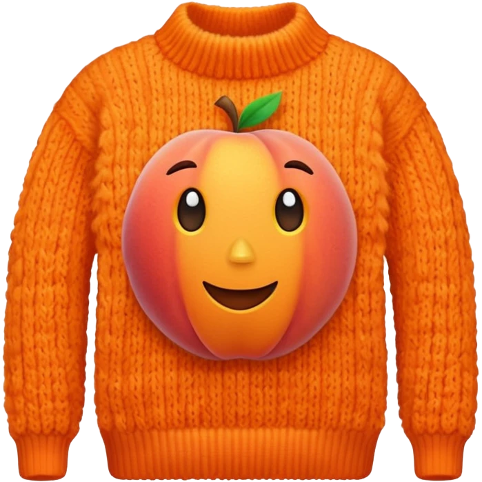 A peach with sweater on it emoji