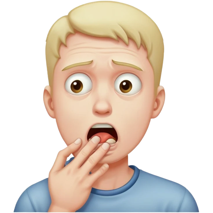 man choking himself emoji