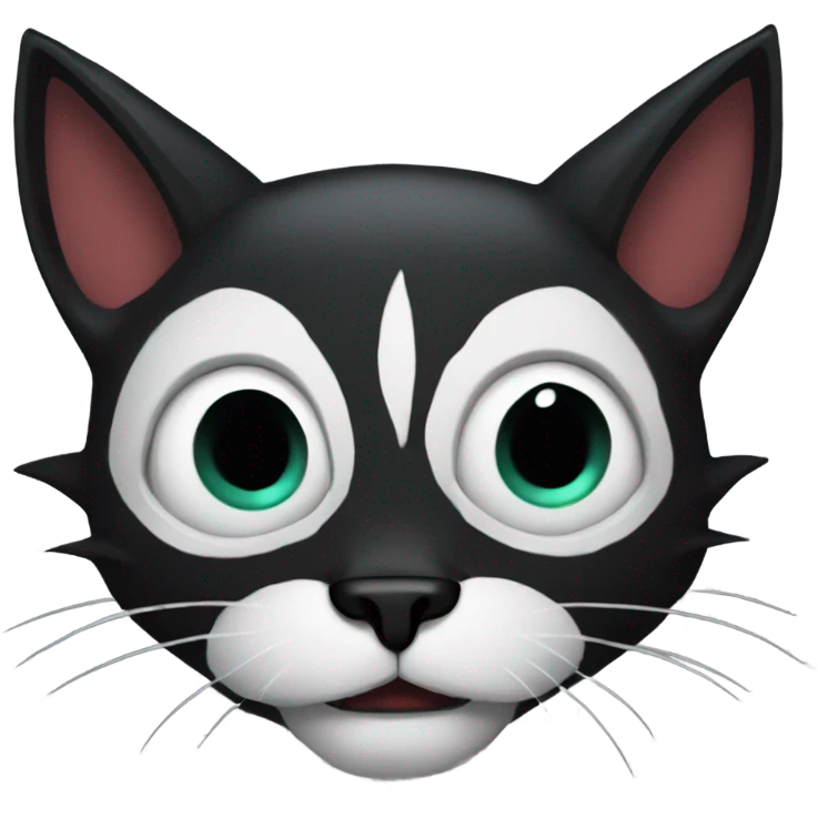 scared black medieval cat, gothic style emoji