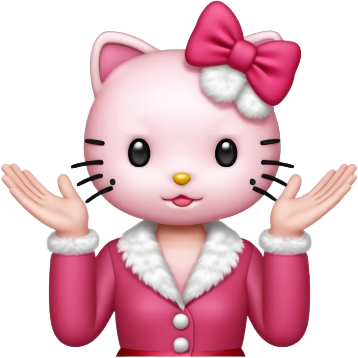 hello kitty holding up 67 with both hands emoji