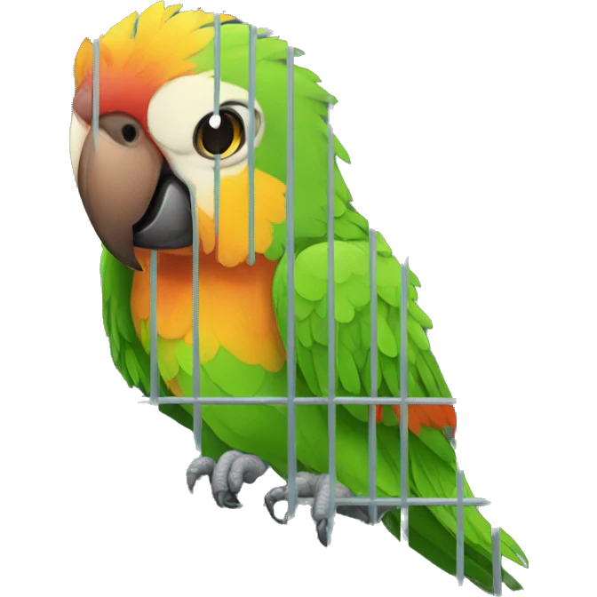 parrot in cage emoji