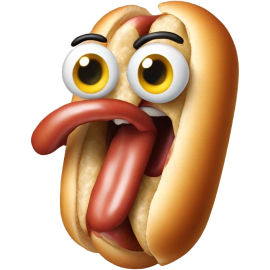 hot dog with a tongue  emoji