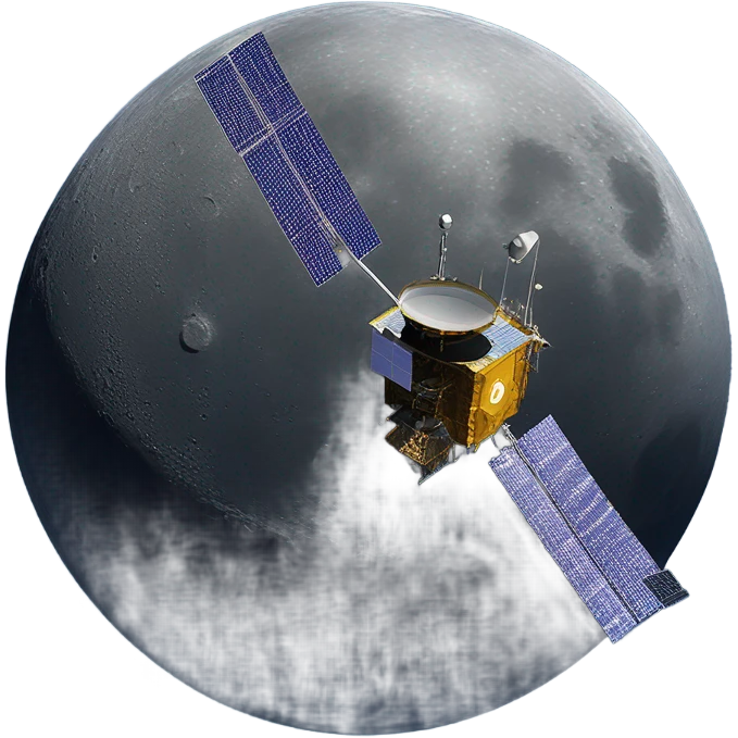satellite around the moon emoji