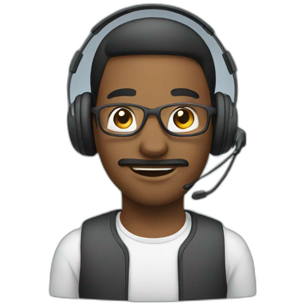 person with headset emoji