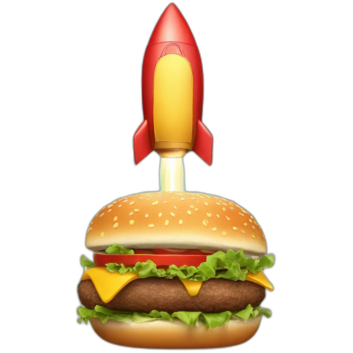 Sky rocket burger emoji