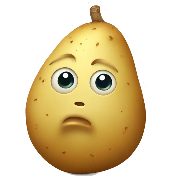 sad potato with tear by eyes with legs and arms emoji