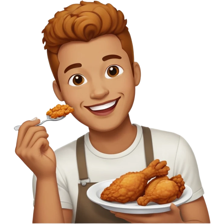 Gay guy eating chicken emoji