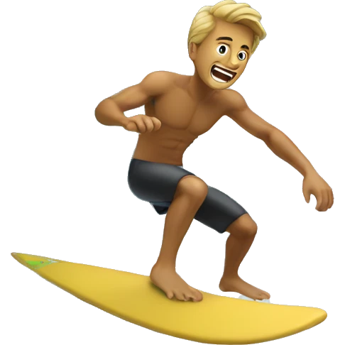 Guy surfing massive wave emoji