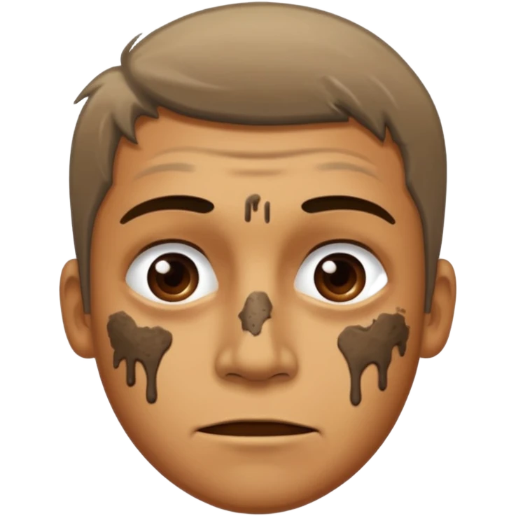 man with extremaly dirty face emoji