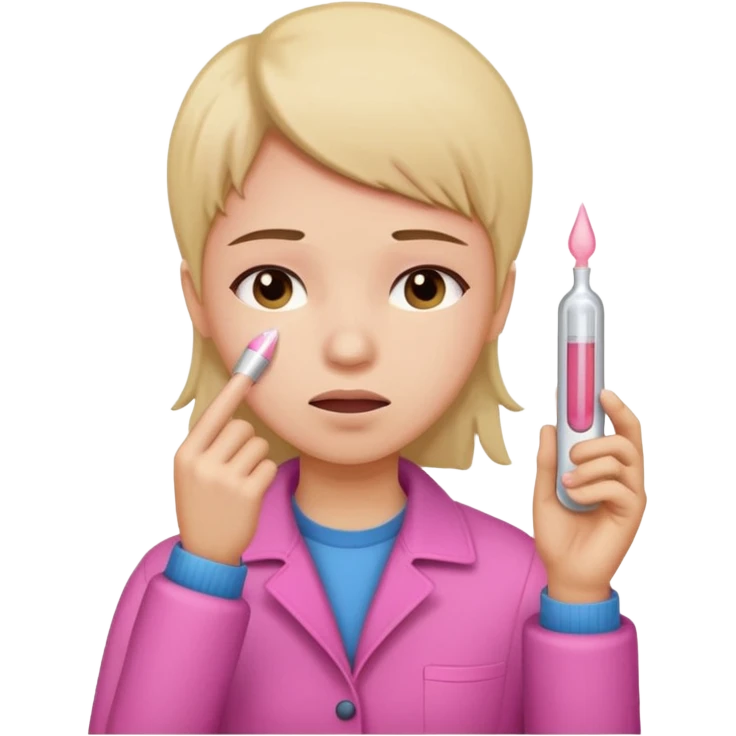 dolor de cabeza, garganta y un termómetro rosita. emoji