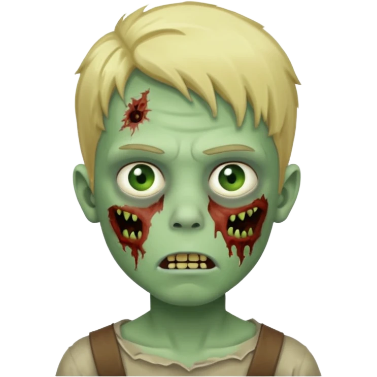 boy zombie with blonde hair and pale green skin emoji