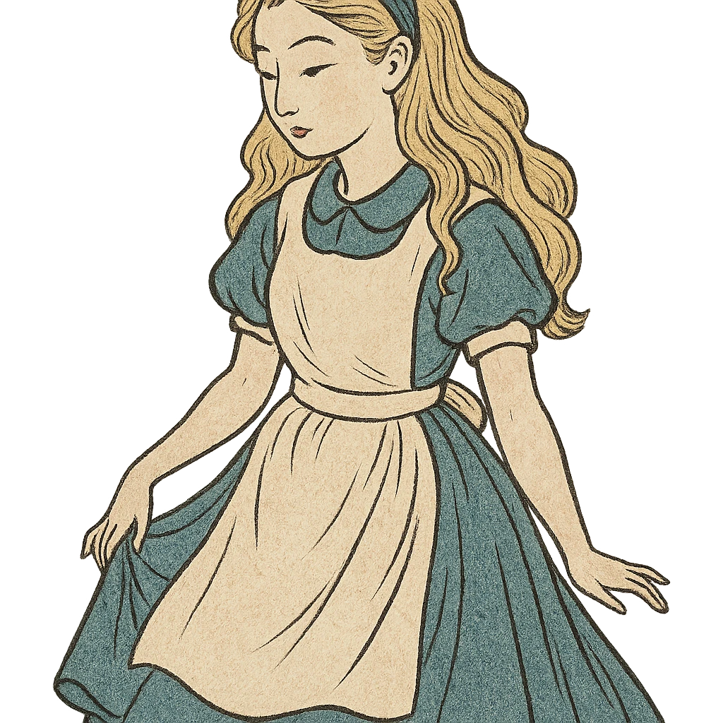 ukiyo-e style Alice character emoji