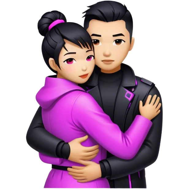 cyberpunk neon love emoji
