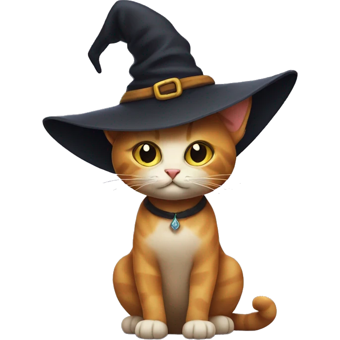 Cat with witch hat  emoji