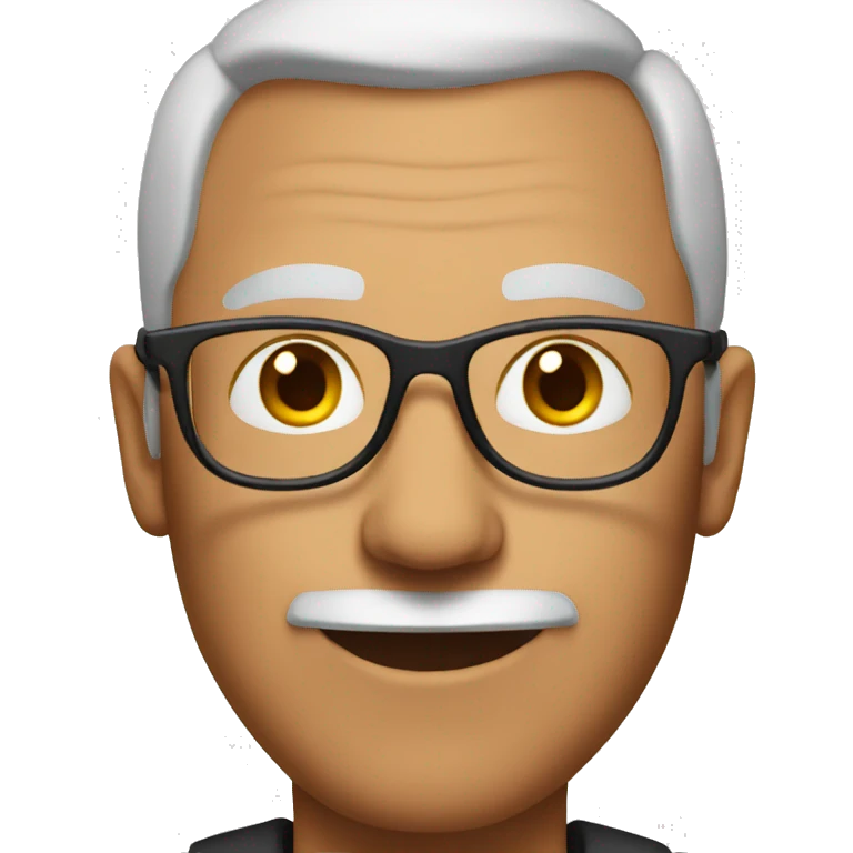 Man with glasses, in his 50's, clean shaved emoji