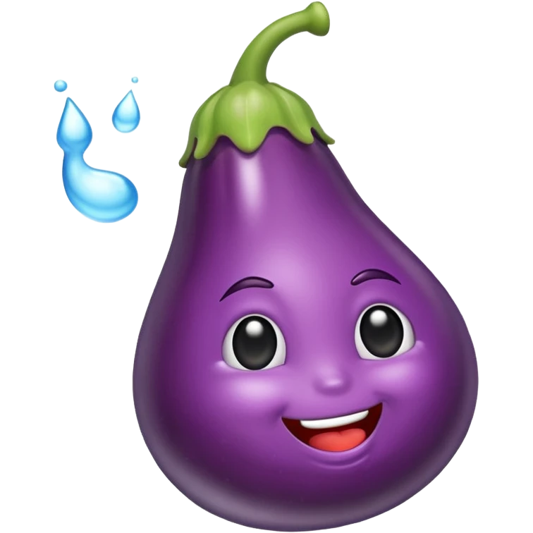 Aubergine with squirt emoji emoji