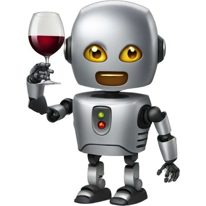 wine enjoying robot emoji