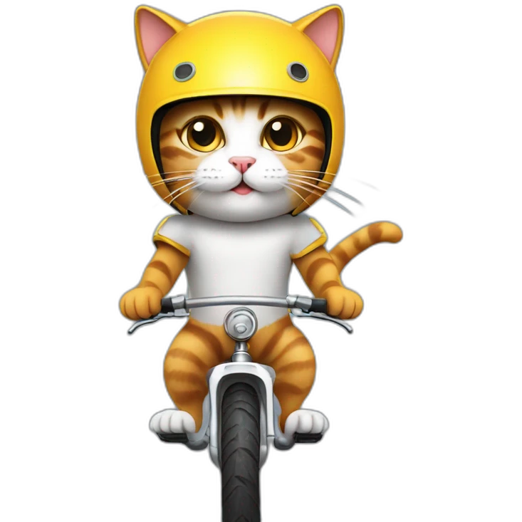 cat riding a bike with a helmet emoji