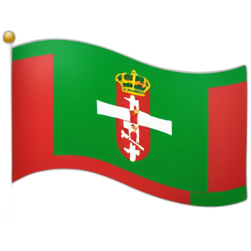 Bandera de euskadi con los colores fondo rojo y una cruz blanca y una x verde emoji